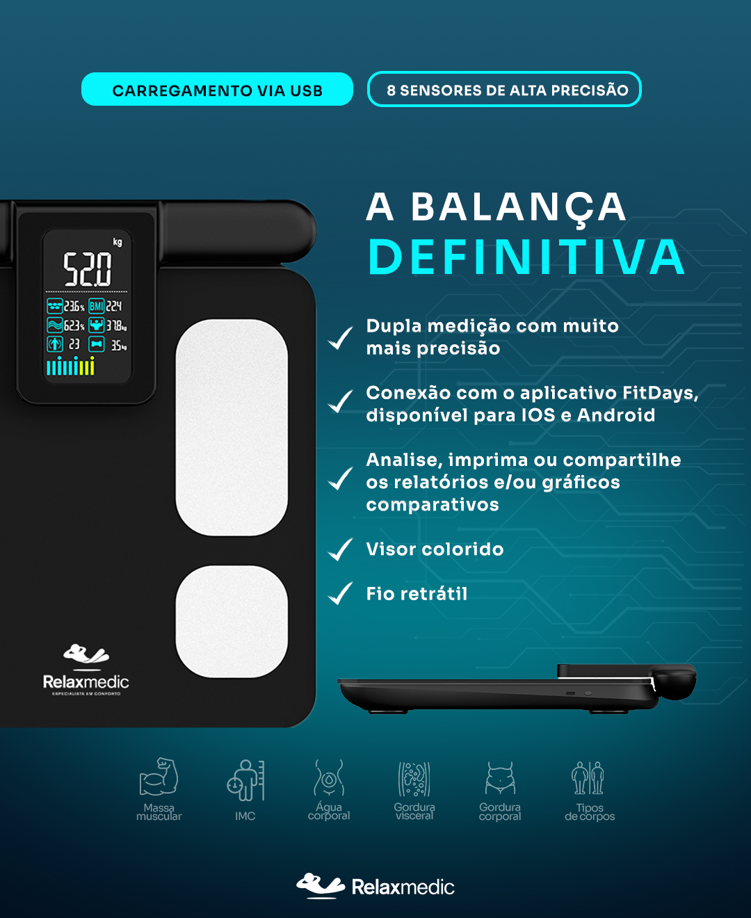 Balança de Bioimpedância BodyScan Pro