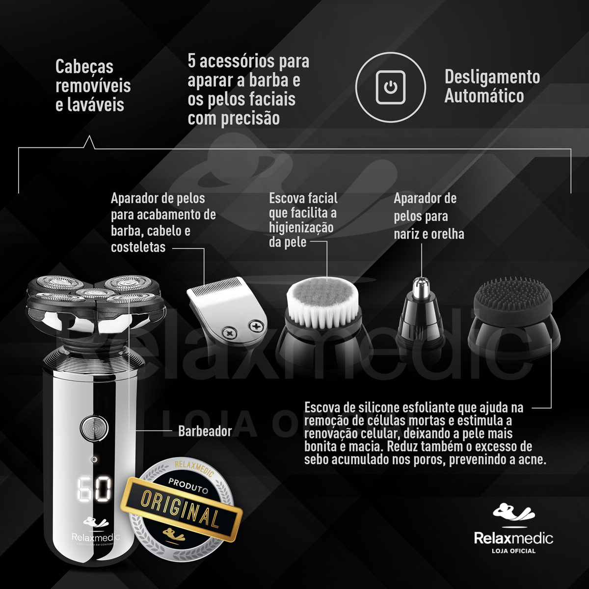 Barbeador Elétrico Multiuso 5 em 1
