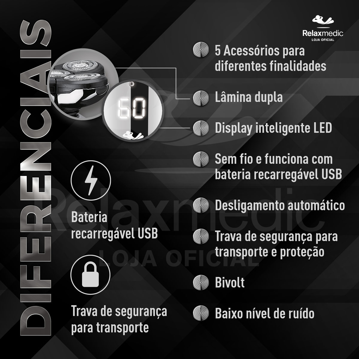 Barbeador Elétrico Multiuso 5 em 1