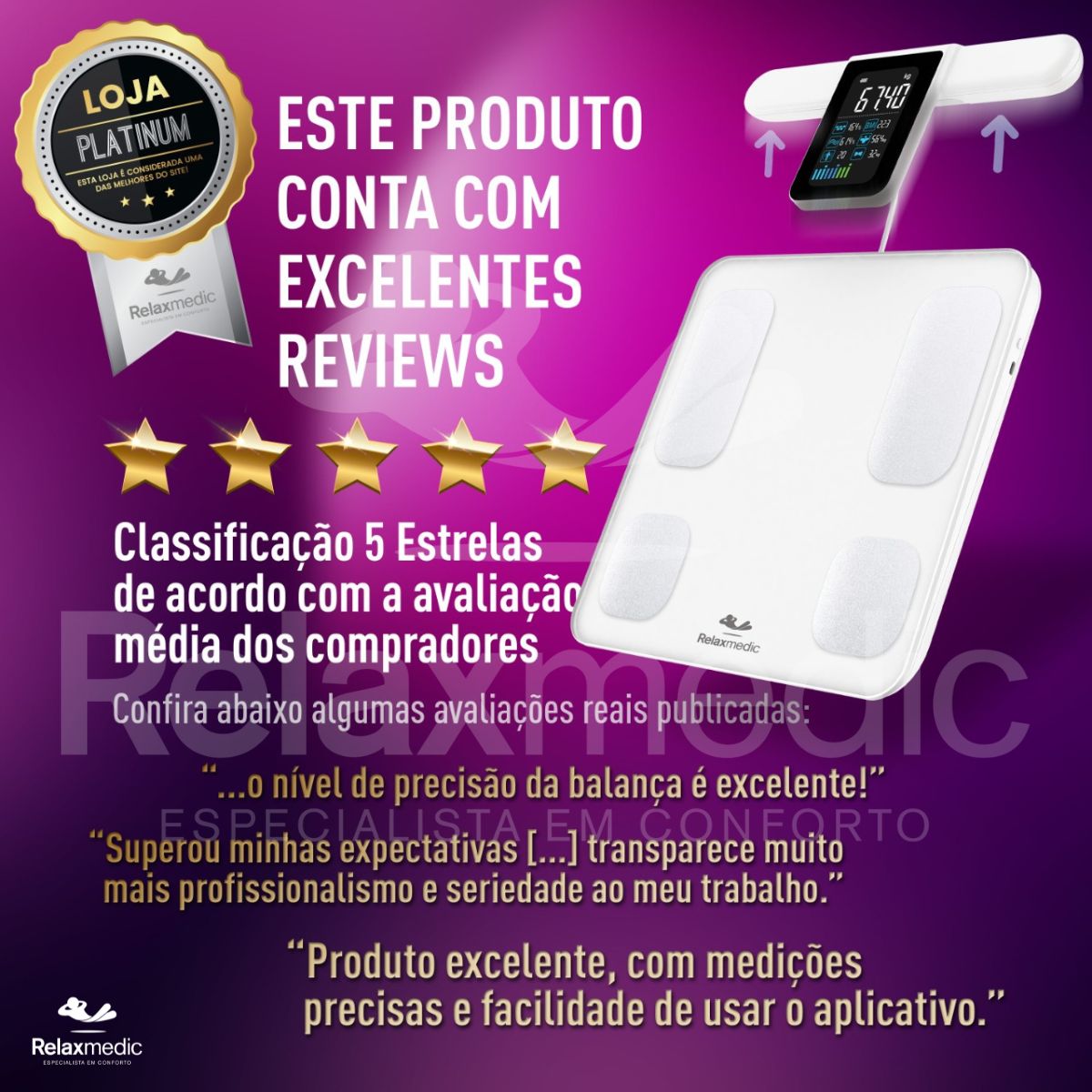 Balança de Bioimpedância Bodyscan Pro Branca