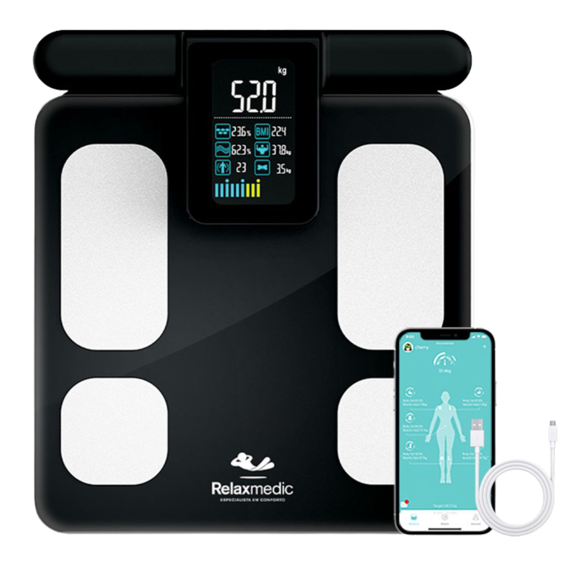 Balança Digital de Bioimpedância BodyScan Pro