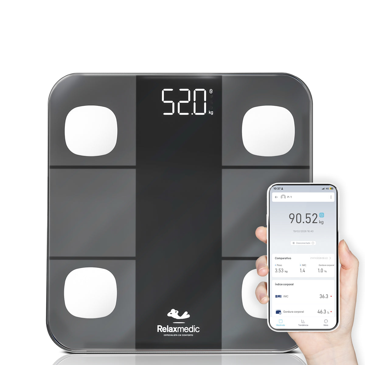 Balança de Bioimpedância Digital Smart