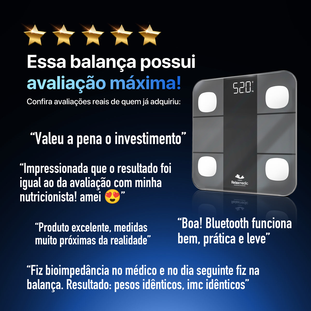 Balança de Bioimpedância Digital Smart
