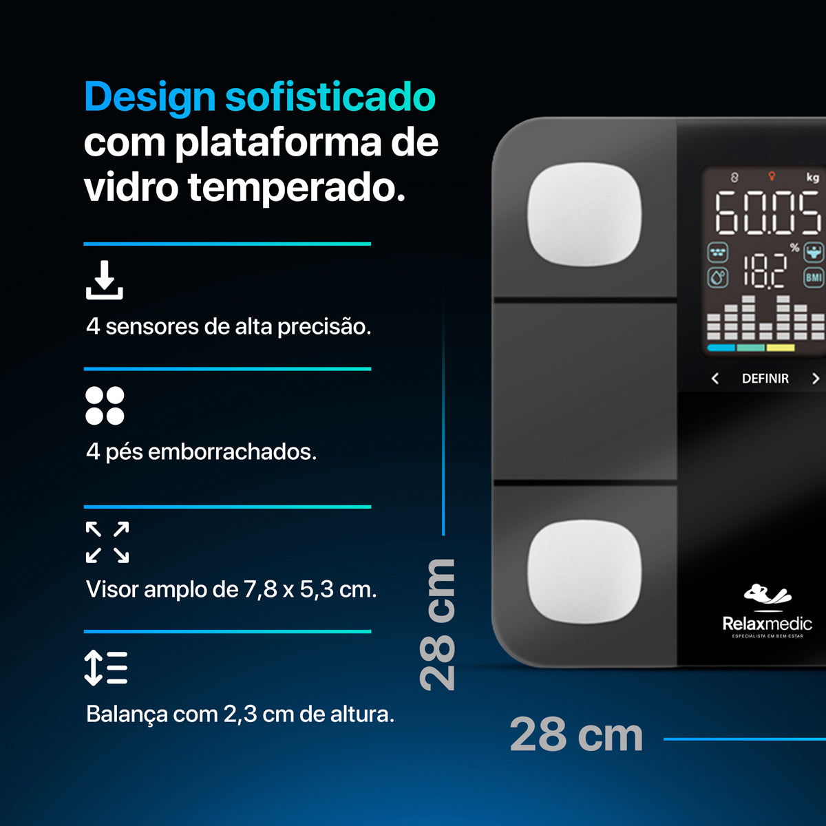 Balança de Bioimpedância Smart Visiox