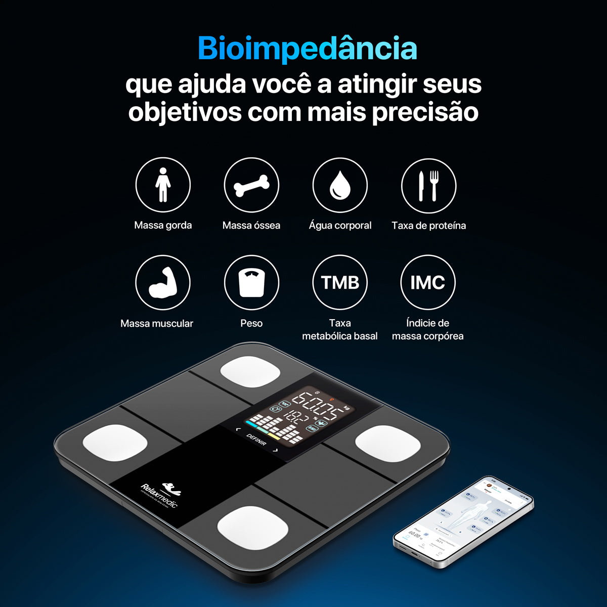 Balança de Bioimpedância Smart Visiox