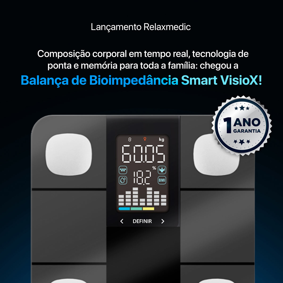 Balança de Bioimpedância Smart Visiox