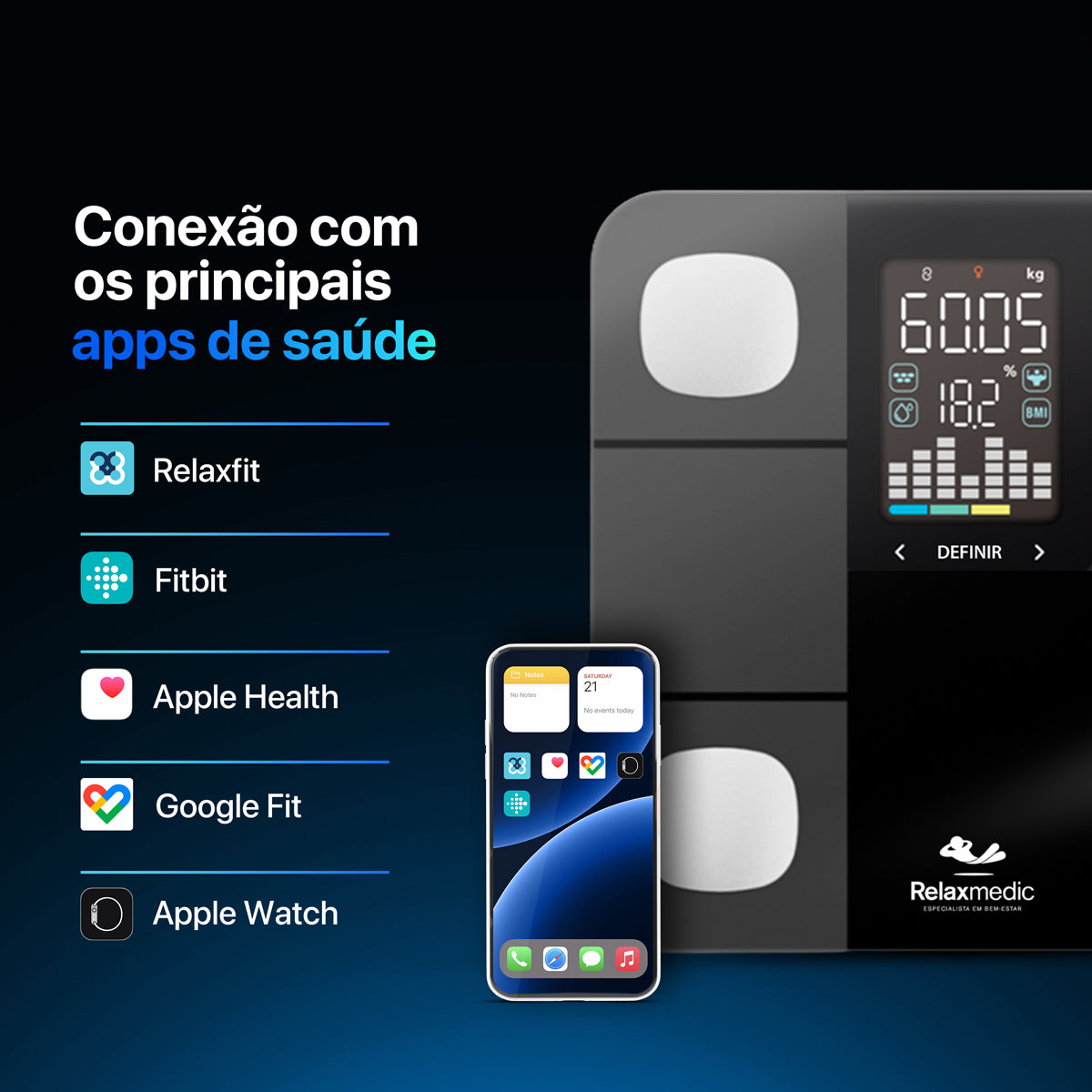 Balança de Bioimpedância Smart Visiox