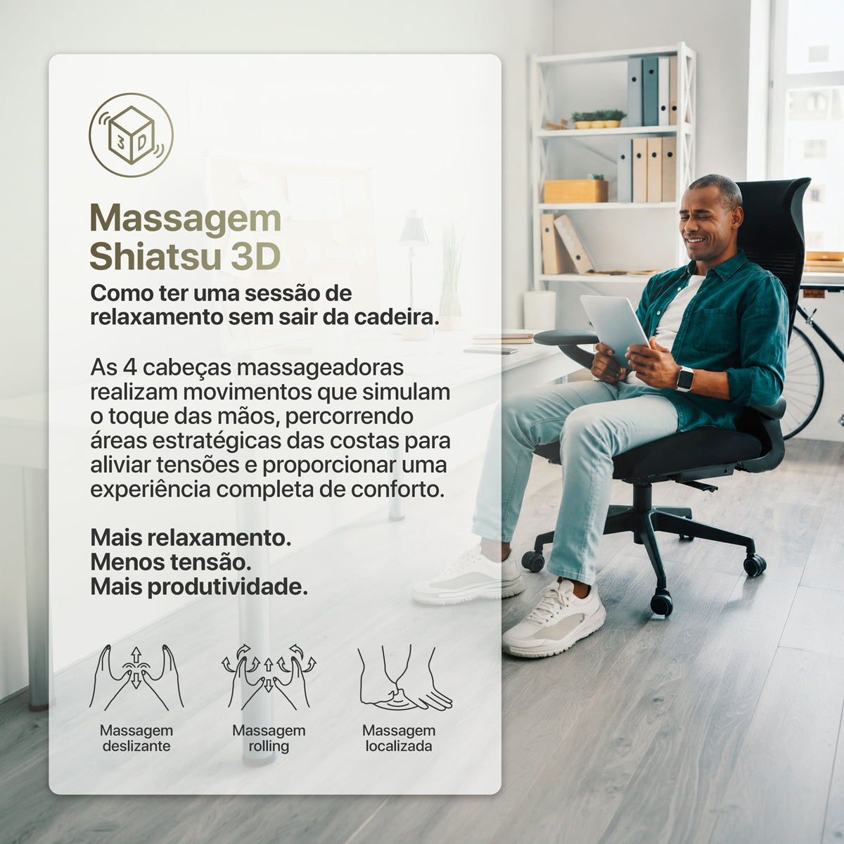 Cadeira de Escritório Massageadora Shiatsu Relaxflex
