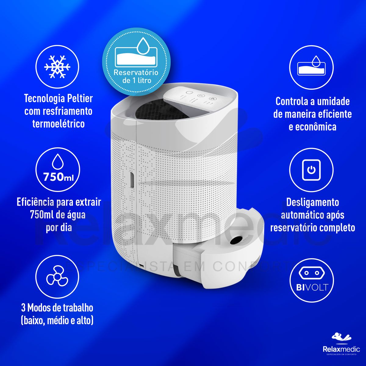 Desumidificador e Purificador de Ar Q9