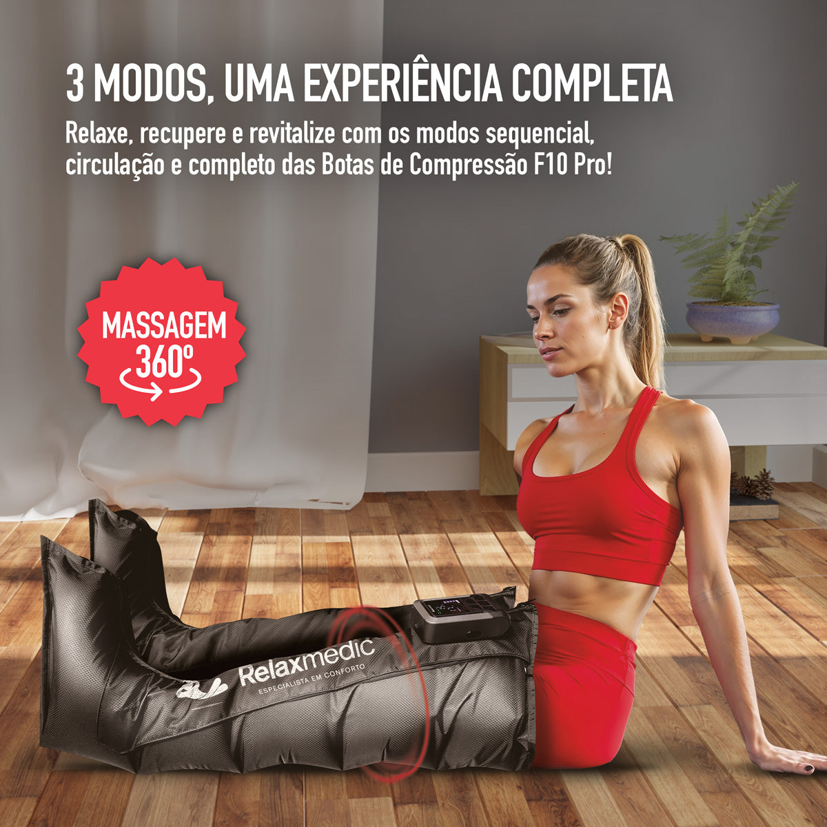 Bota de Compressão Pneumática F10 Pro – Acompanha Bolsa de Transporte