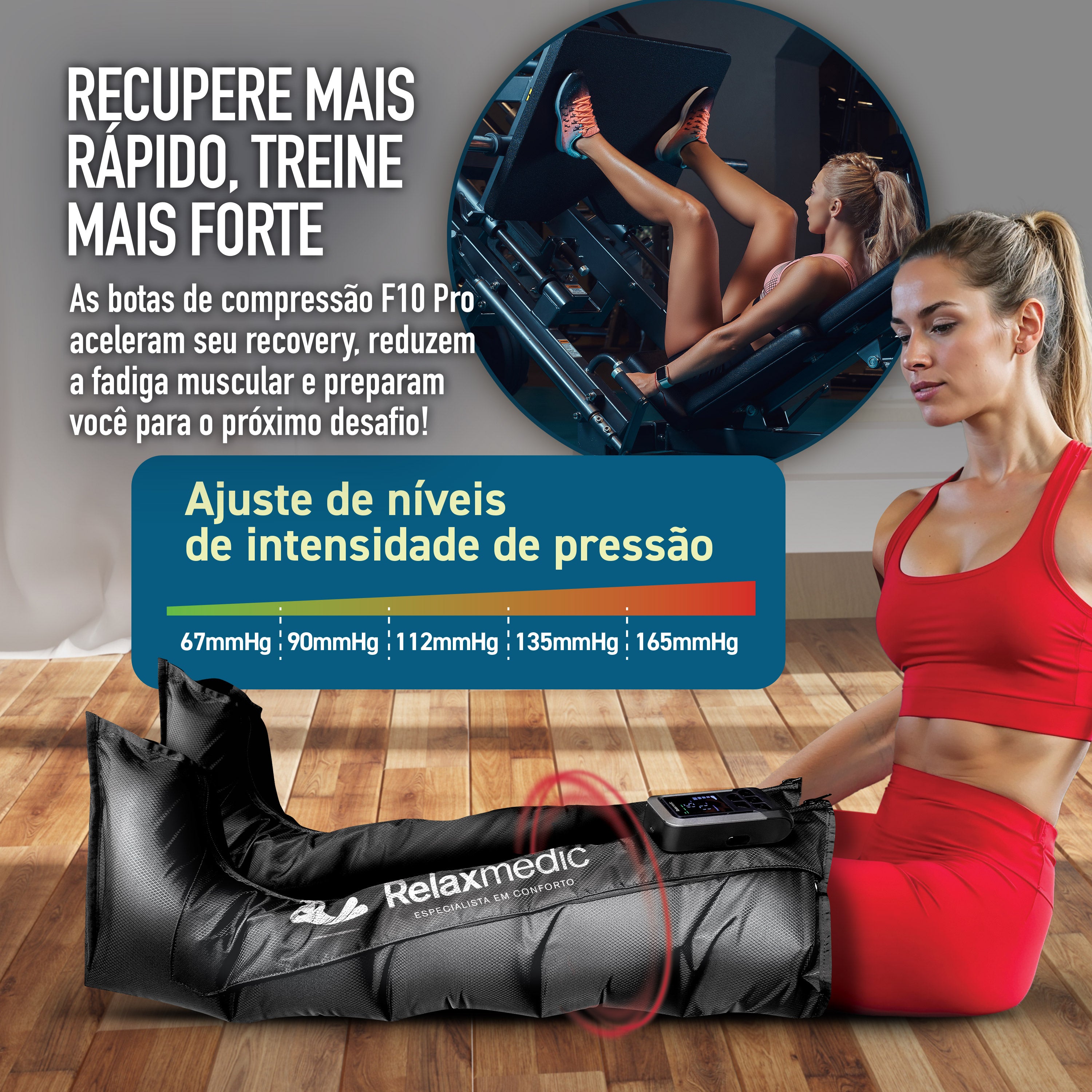 Bota de Compressão Pneumática F10 Pro + BRINDE Bolsa Relaxmedic
