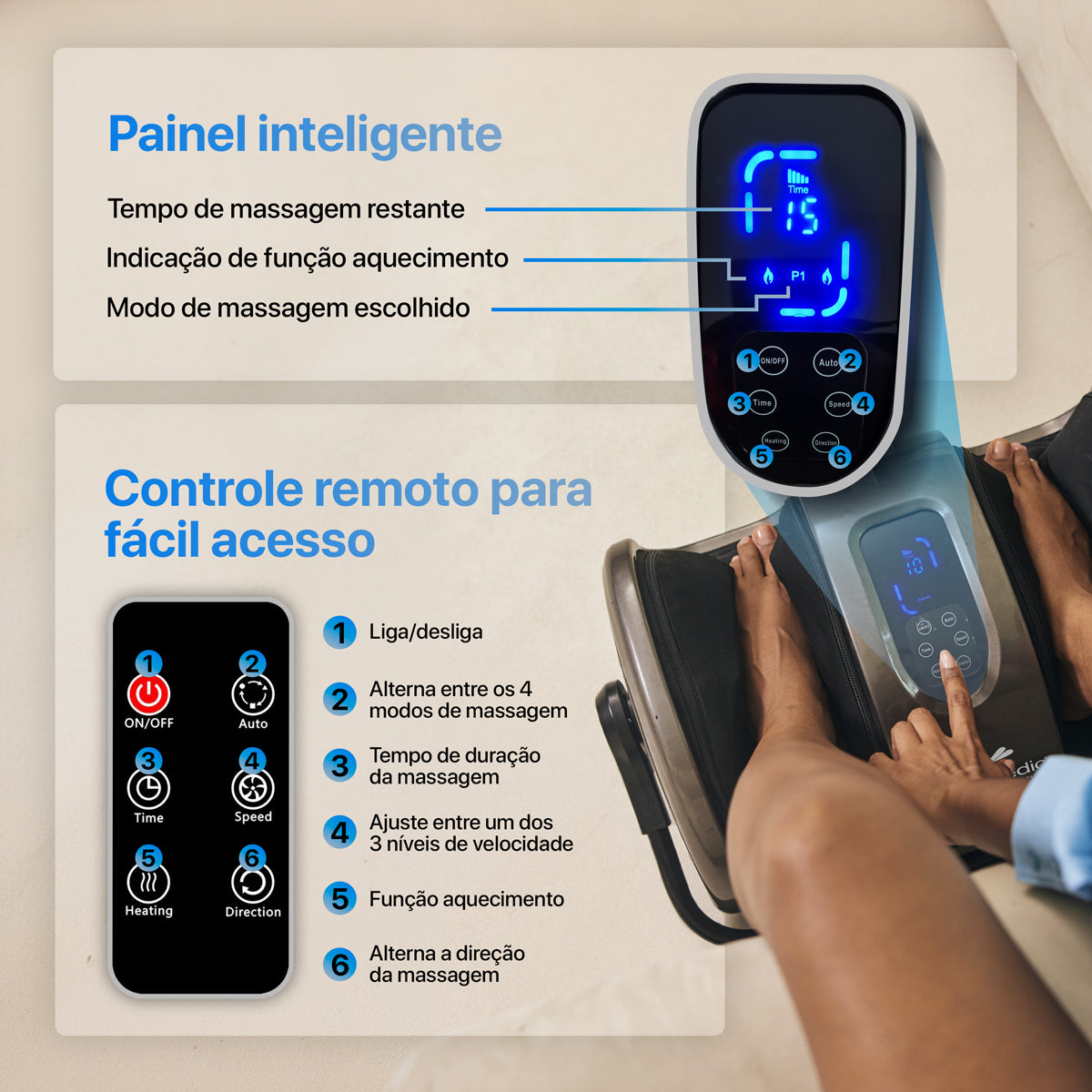 Massageador de Pés e Pernas Shiatsu Foot