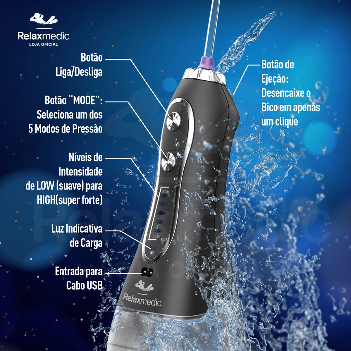 Irrigador Oral Jet Clean Sem Fio