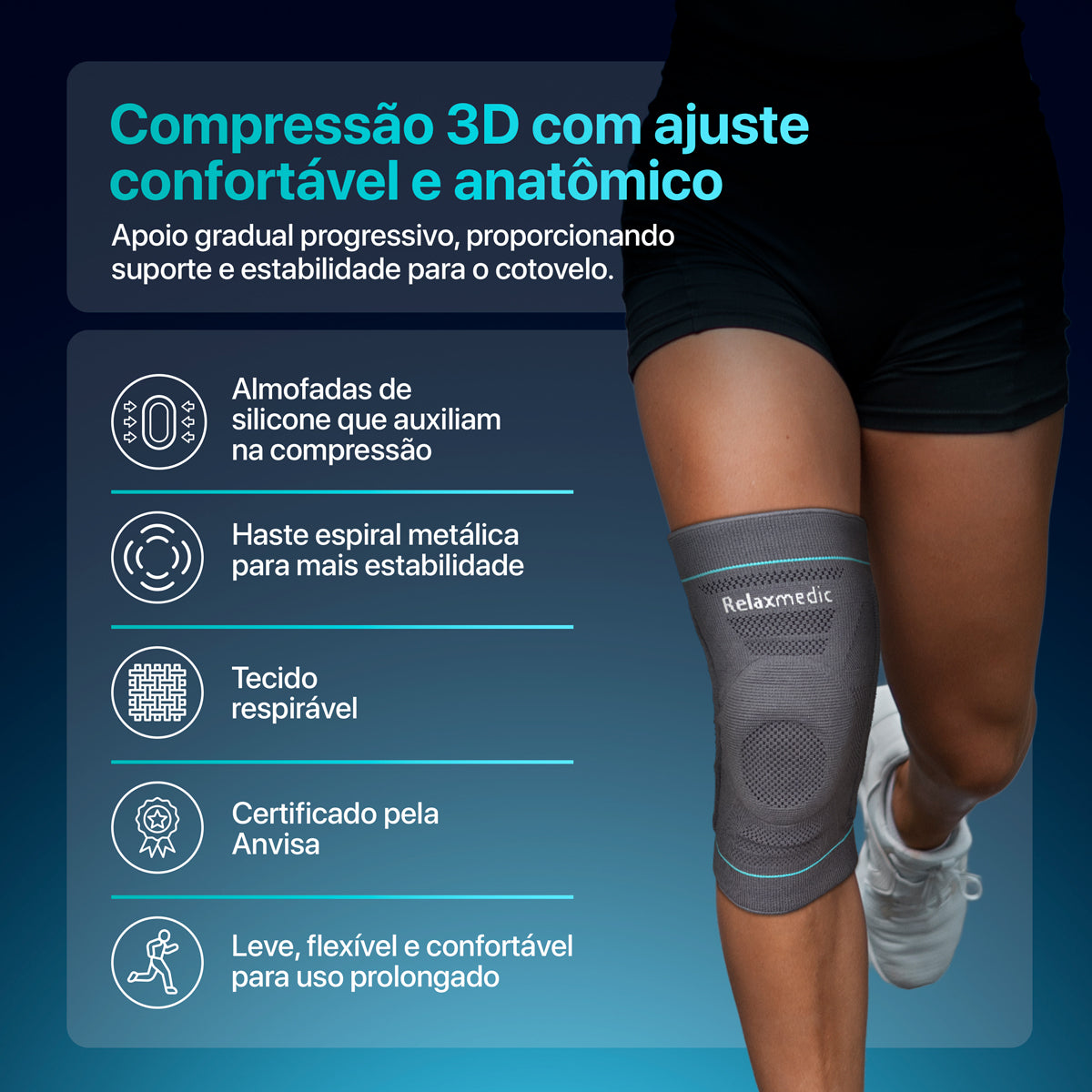 Joelheira Elástica de Compressão Aderis