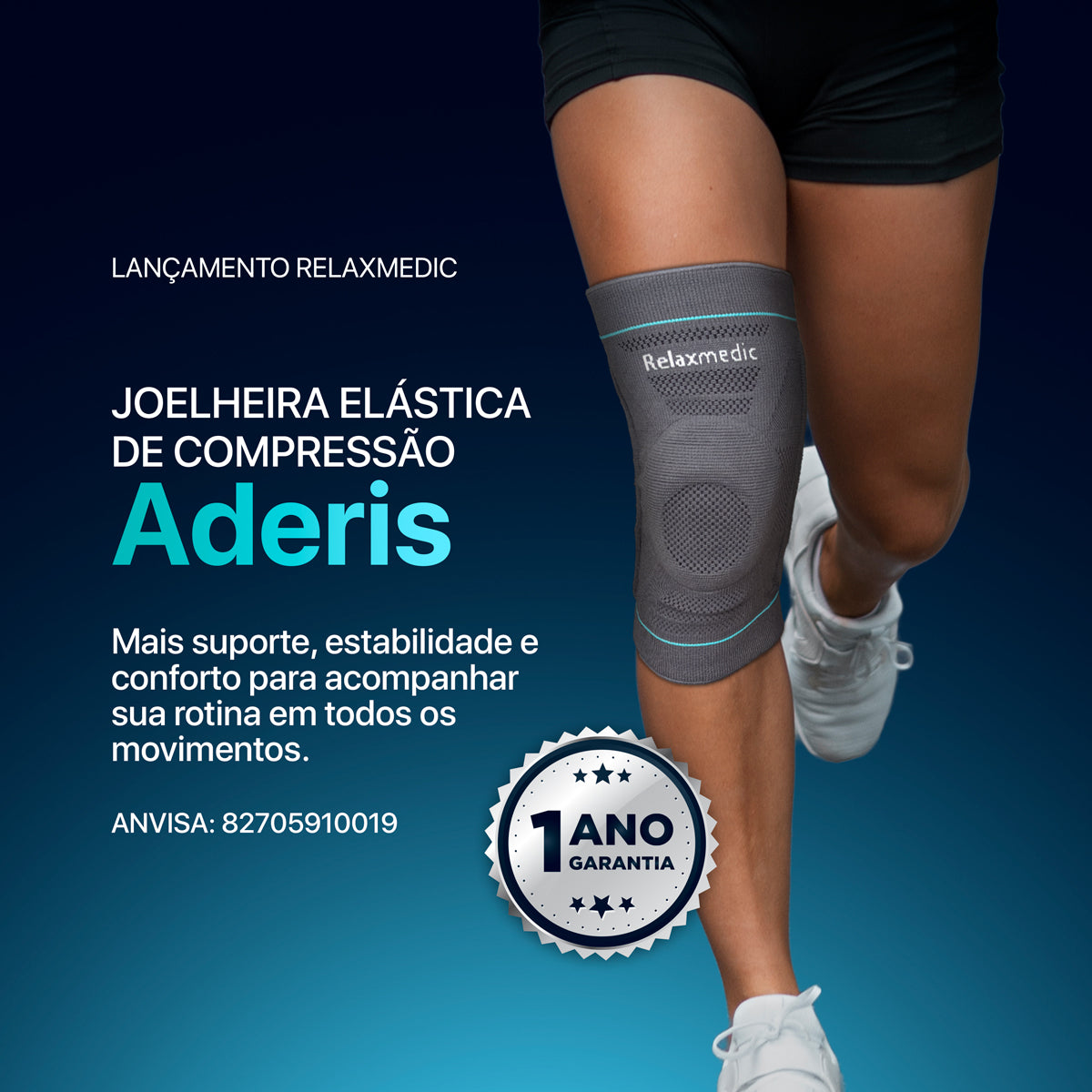 Joelheira Elástica de Compressão Aderis