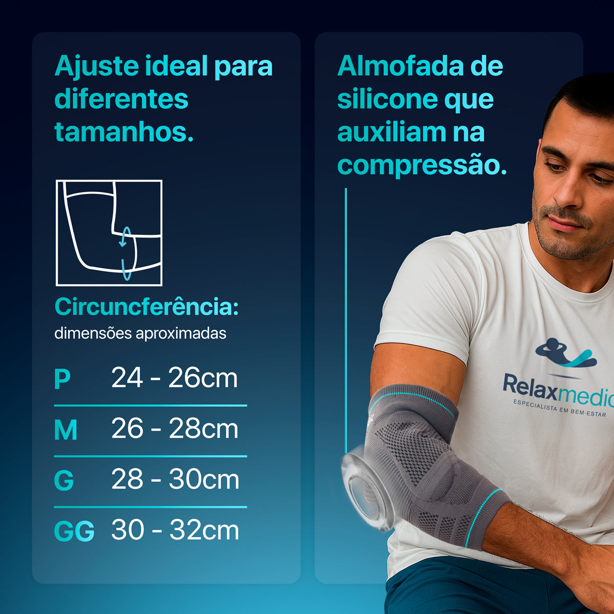 COTOVELEIRA ELÁSTICA DE COMPRESSÃO ADERIS
