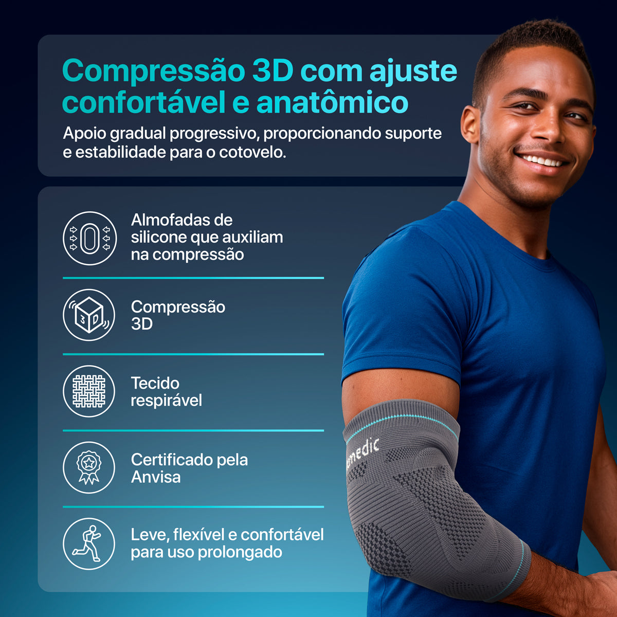 COTOVELEIRA ELÁSTICA DE COMPRESSÃO ADERIS
