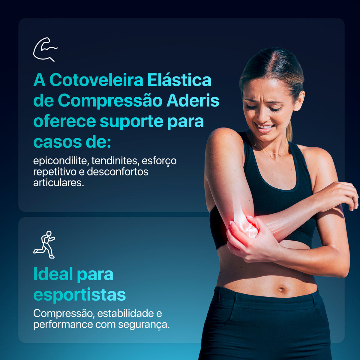 COTOVELEIRA ELÁSTICA DE COMPRESSÃO ADERIS