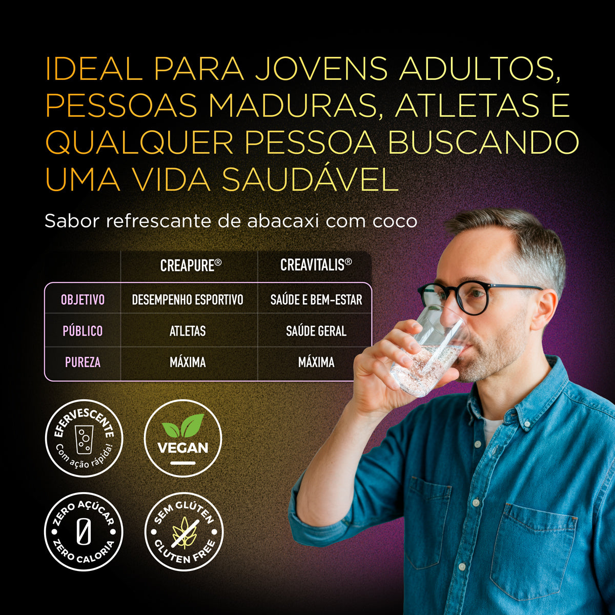 Creatina Balance - Sabor Abacaxi & Coco 200g