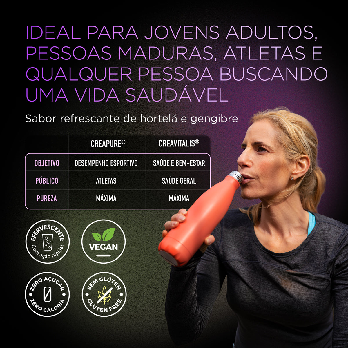 Creatina Balance - Sabor Hortelã e Gengibre