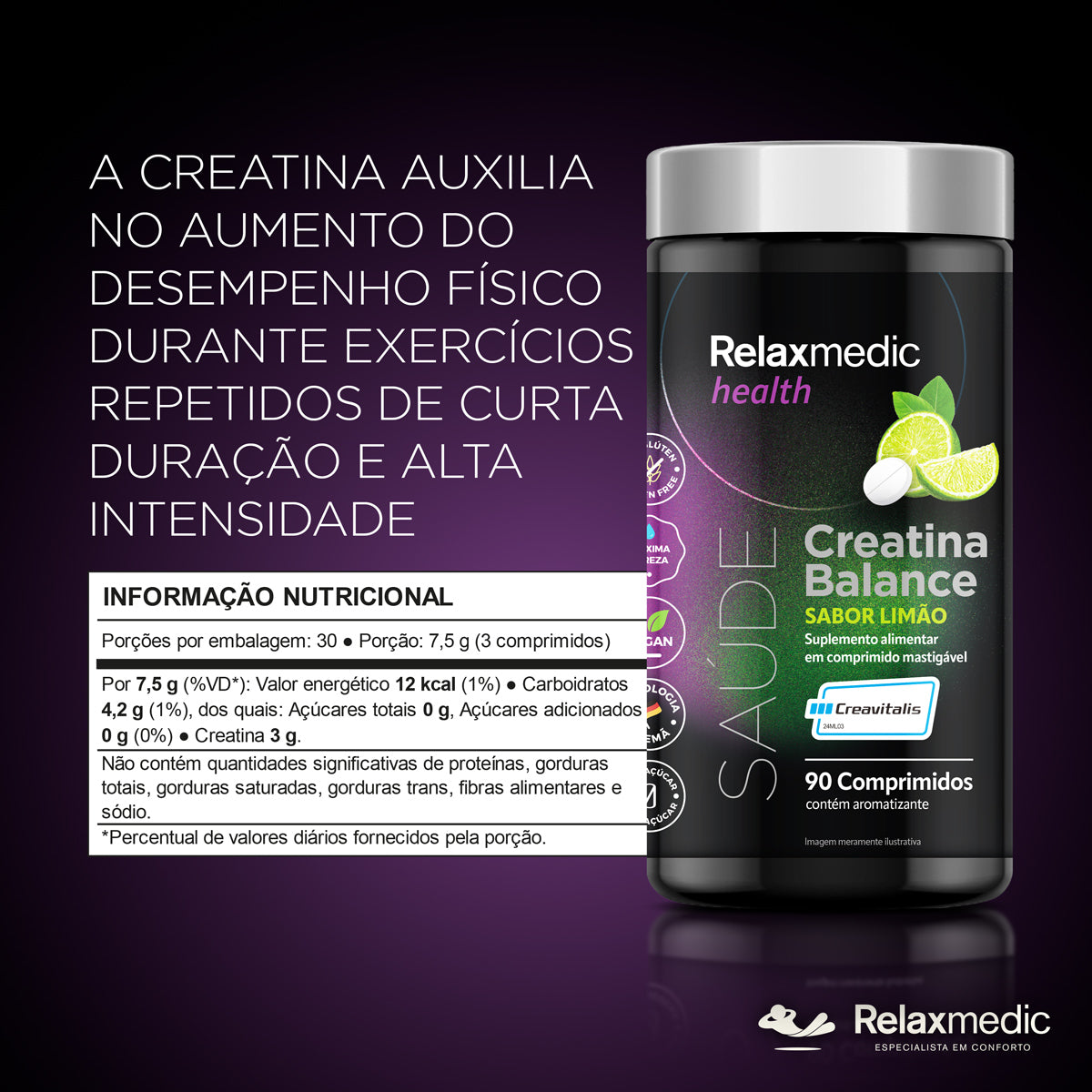 Creatina Balance Cápsula 90 Comprimidos