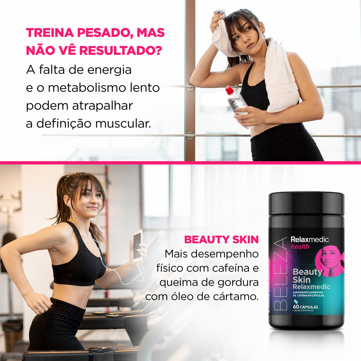 Suplemento De Cafeína 200mg + Cromo + Óleo De Cártamo - 60 Cápsulas