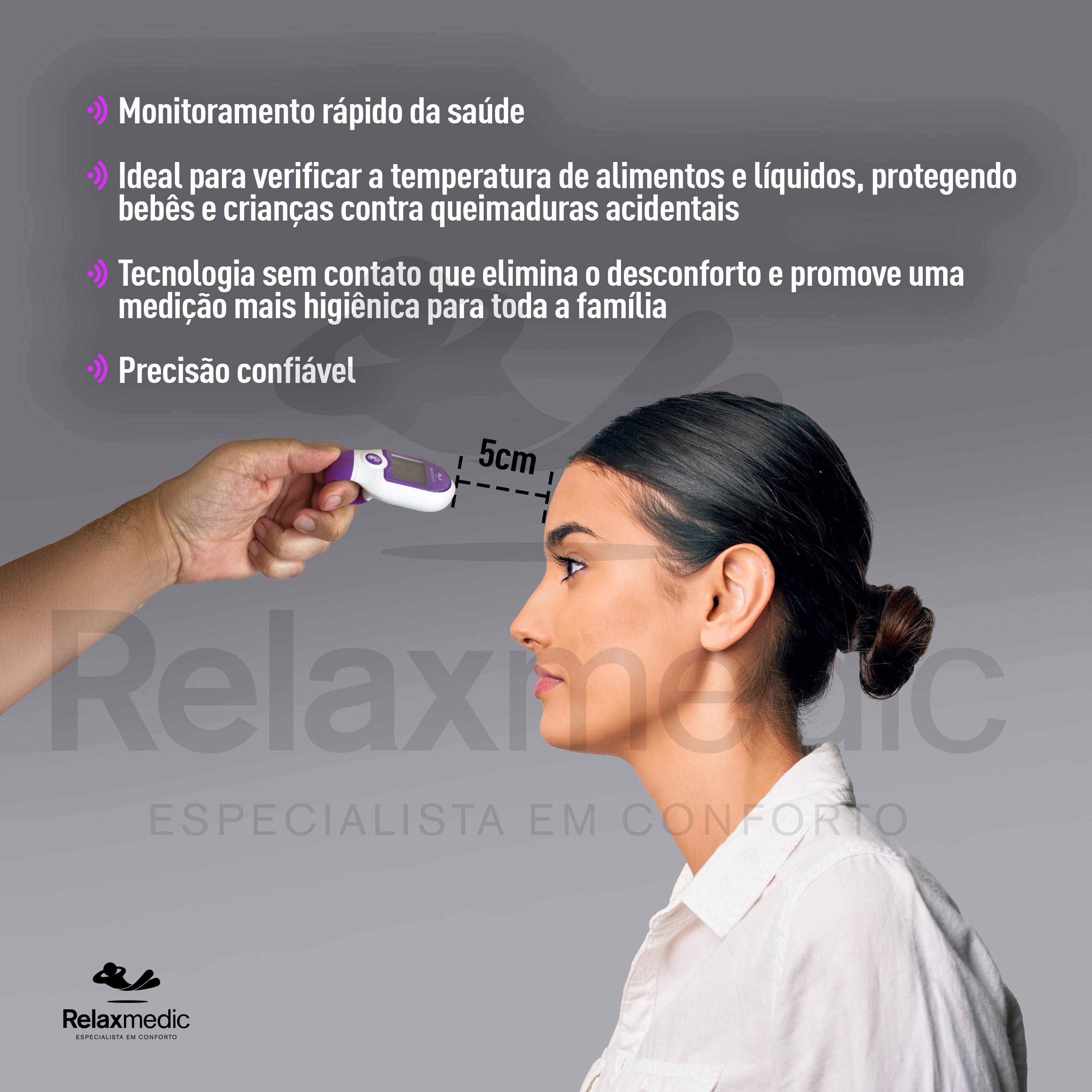 Termômetro Digital Infravermelho Rápido Testa Relaxmedic