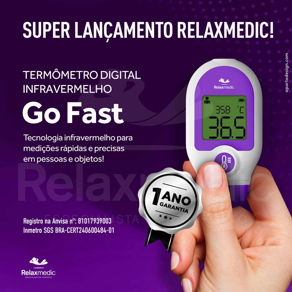 Termômetro Digital Infravermelho Rápido Testa Relaxmedic