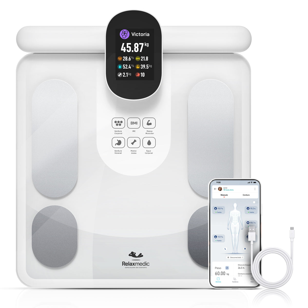 Balança de Bioimpedância Bodyscan Vision Branca