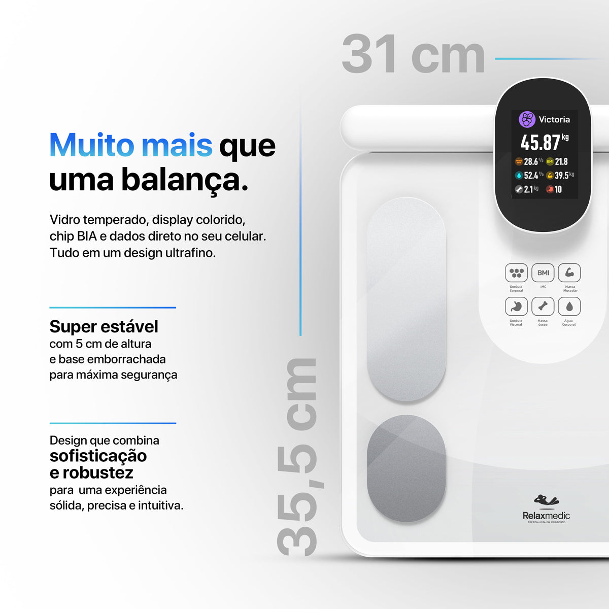 Balança de Bioimpedância Bodyscan Vision Branca