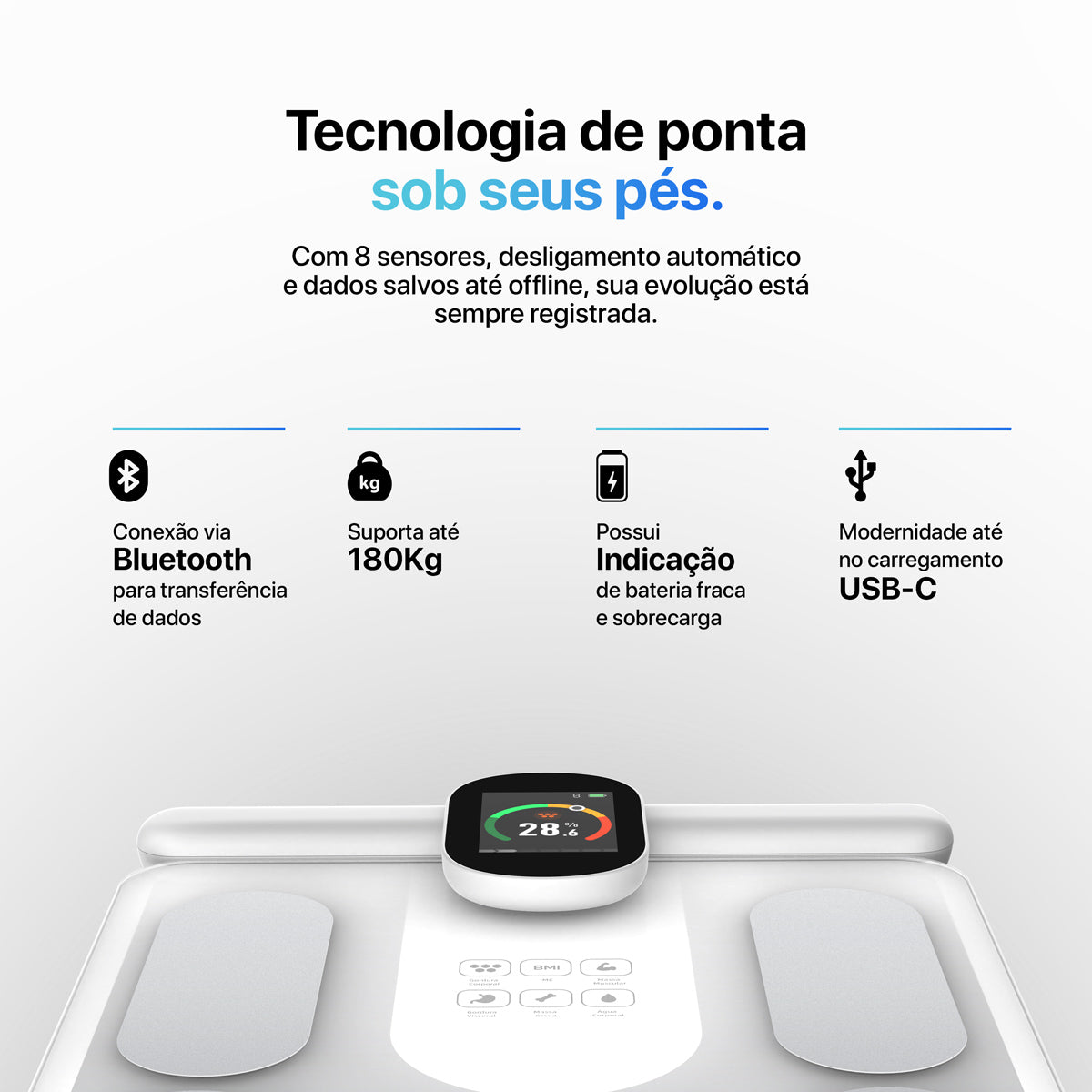 Balança de Bioimpedância Bodyscan Vision Branca