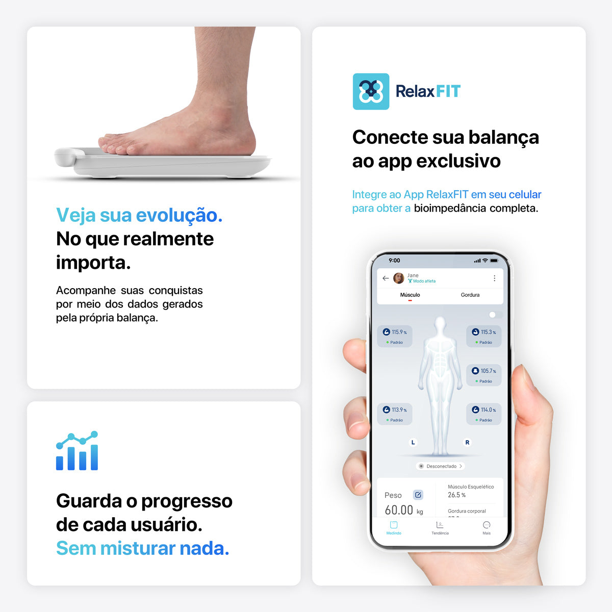 Balança de Bioimpedância Bodyscan Vision Branca