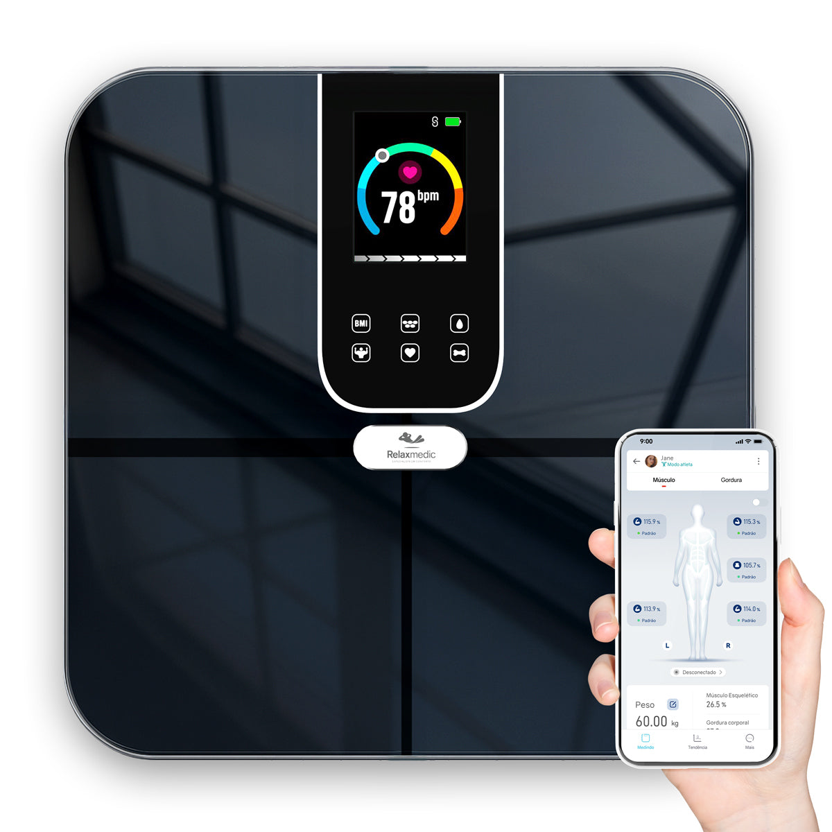 Balança de Bioimpedância Digital Intelligence Plus