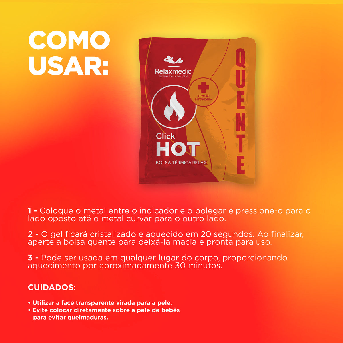 Bolsa Térmica Gel Click Hot Laranja