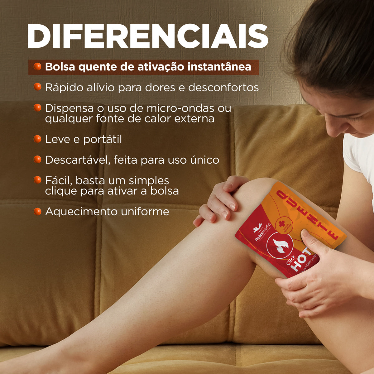 Bolsa Térmica Gel Click Hot Laranja