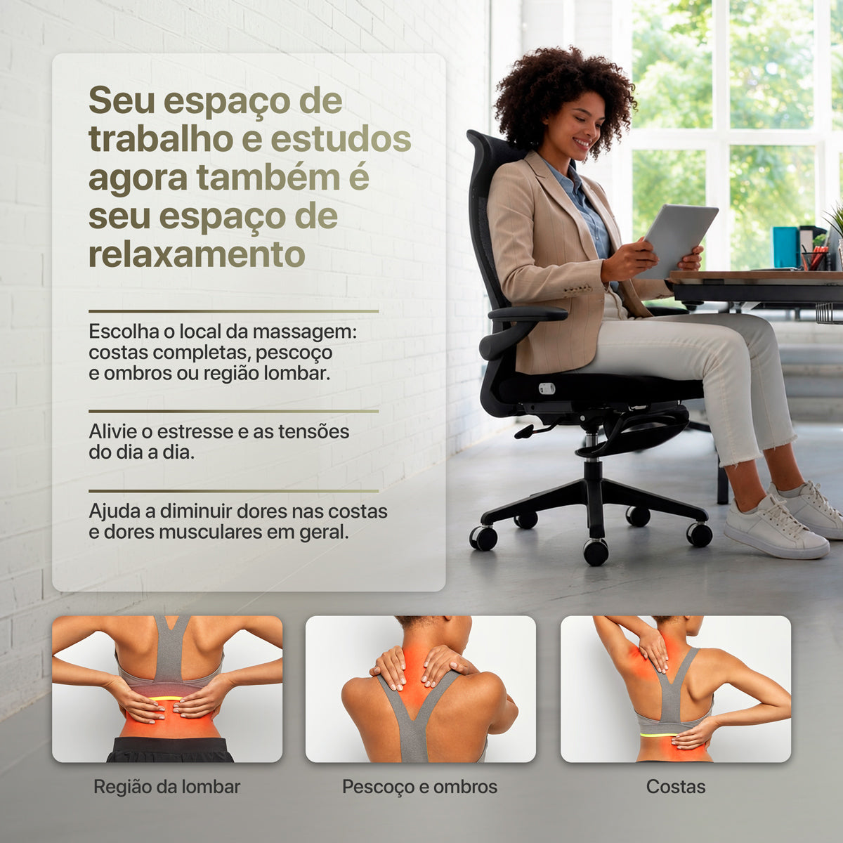 Cadeira de Escritório Massageadora Relaxflex
