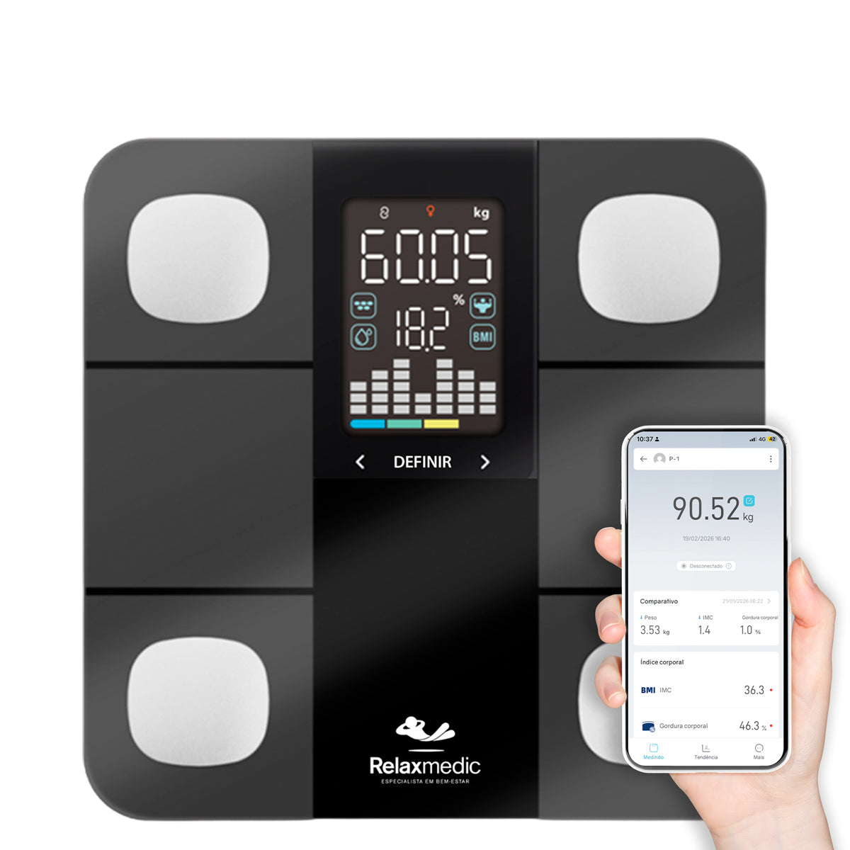 Balança de Bioimpedância Smart Visiox