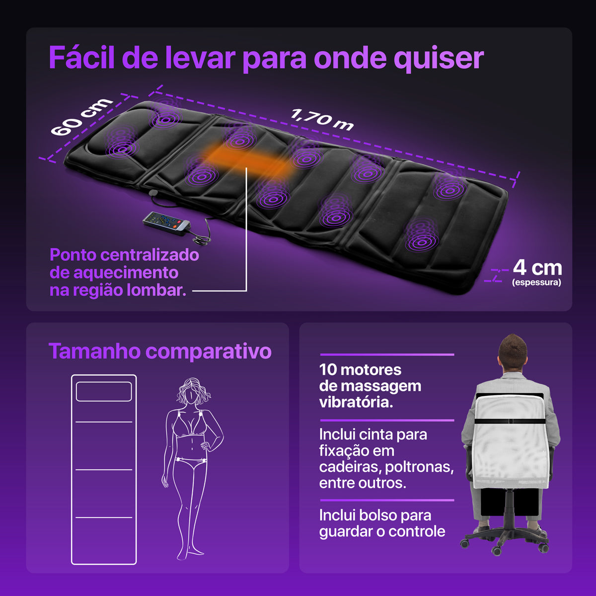 Esteira Massageadora 10 Motores
