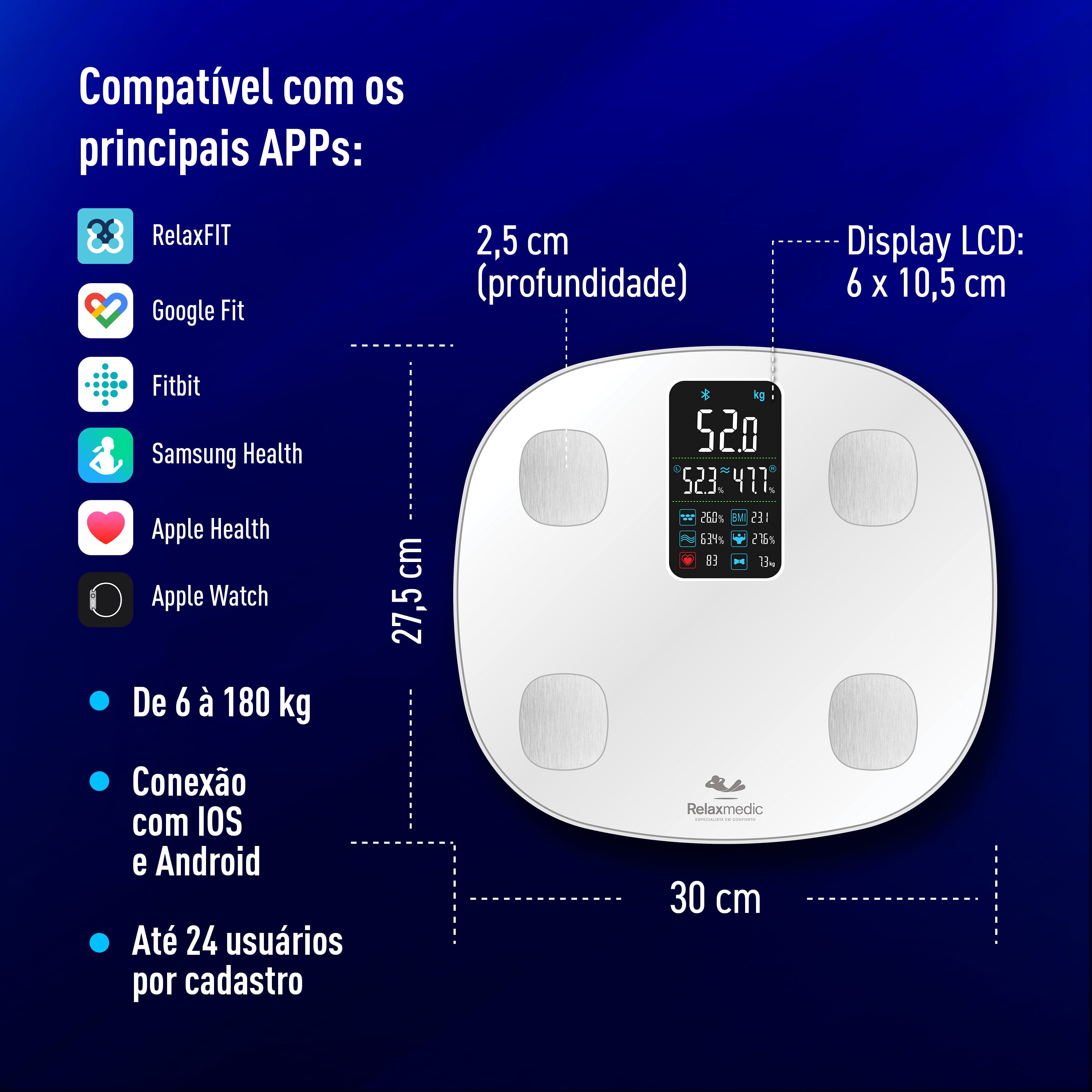 Balança de Bioimpedância Digital Cardio