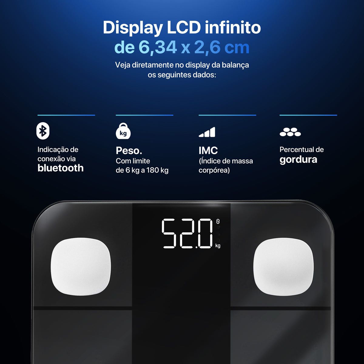 Balança de Bioimpedância Digital Smart