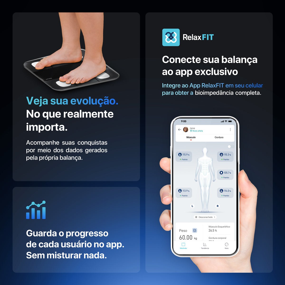 Balança de Bioimpedância Digital Smart