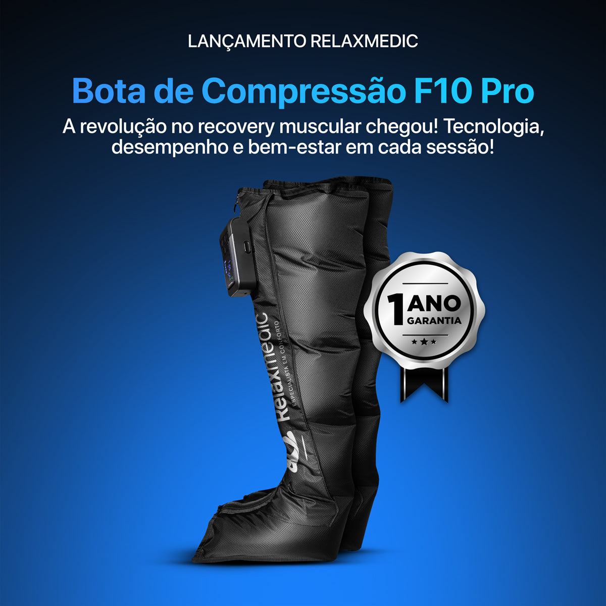 Bota de Compressão Pneumática F10 Pro – Acompanha Bolsa de Transporte