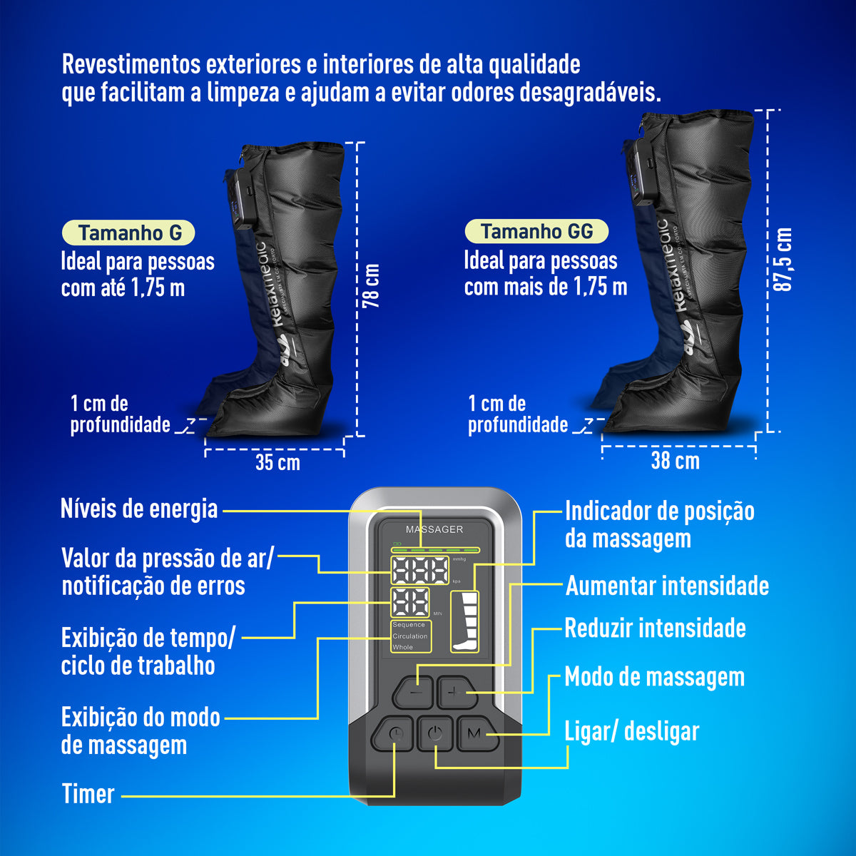 Bota de Compressão Pneumática F10 Pro