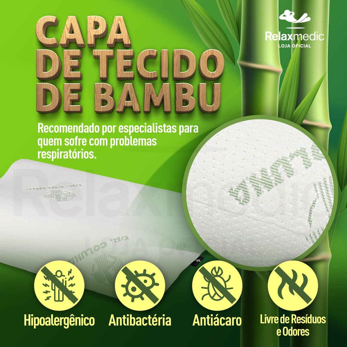 Kit 2 Travesseiros Bambu Dr Coluna
