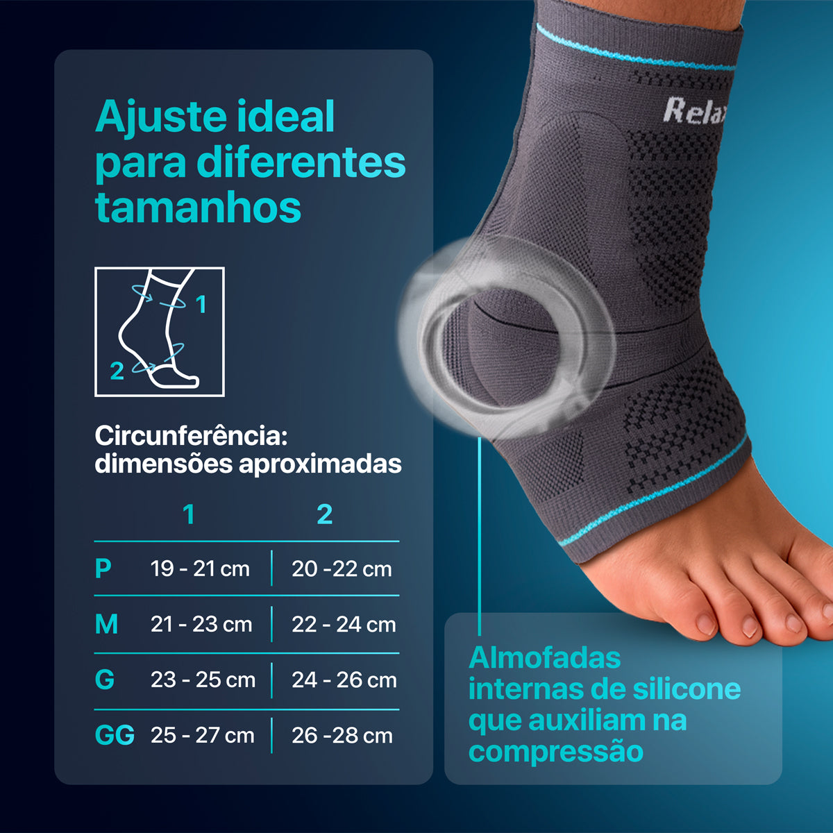 Tornozeleira Elástica de Compressão Aderis