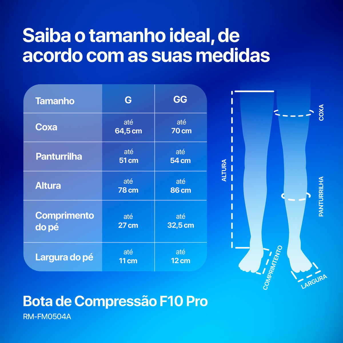 Bota de Compressão Pneumática F10 Pro – Acompanha Bolsa de Transporte