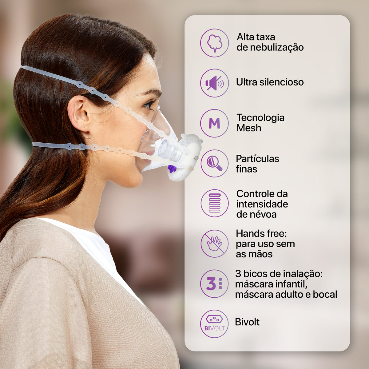 Inalador Nebulizador Hands Free Mini Aero Care