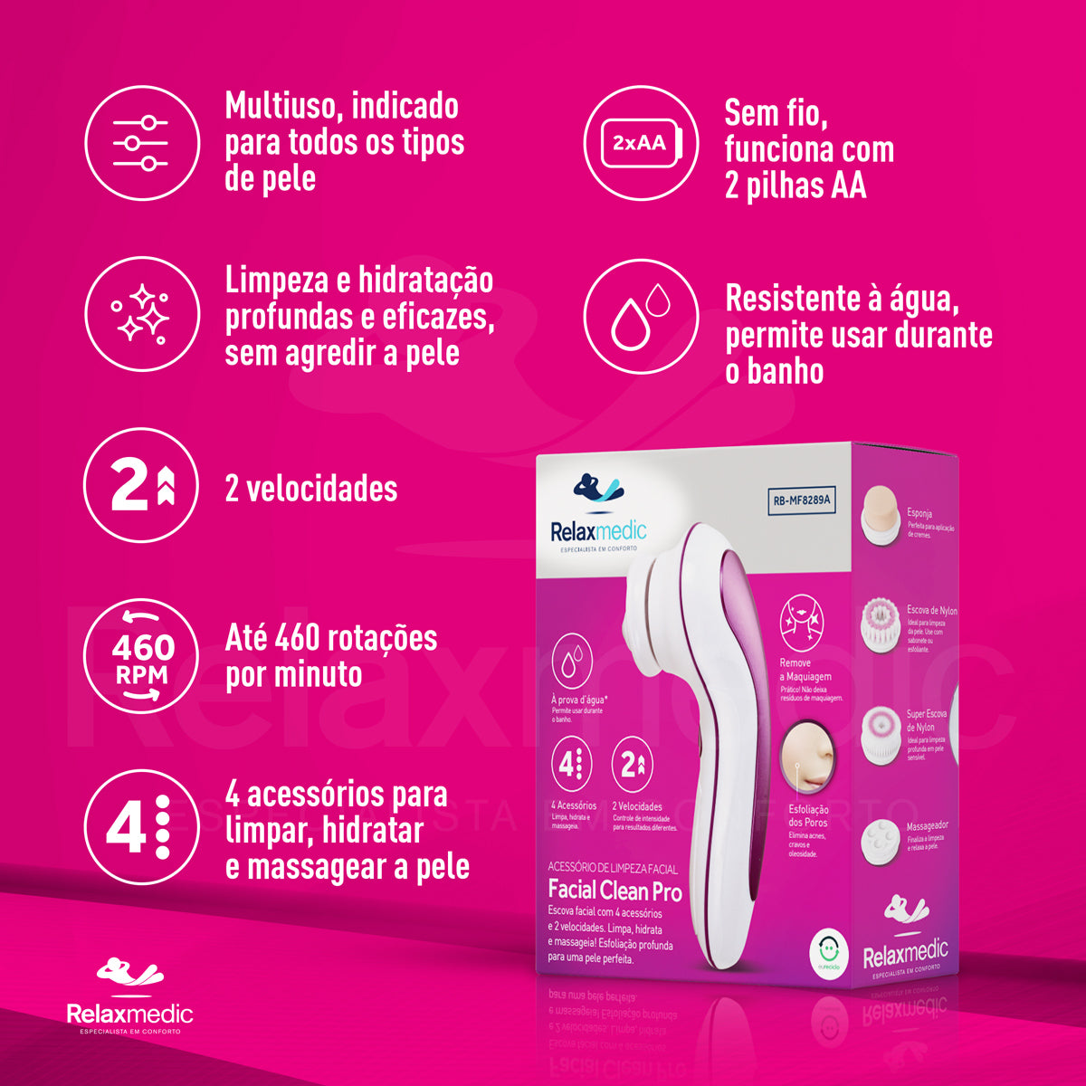 Escova de Limpeza Facial Clean Pro