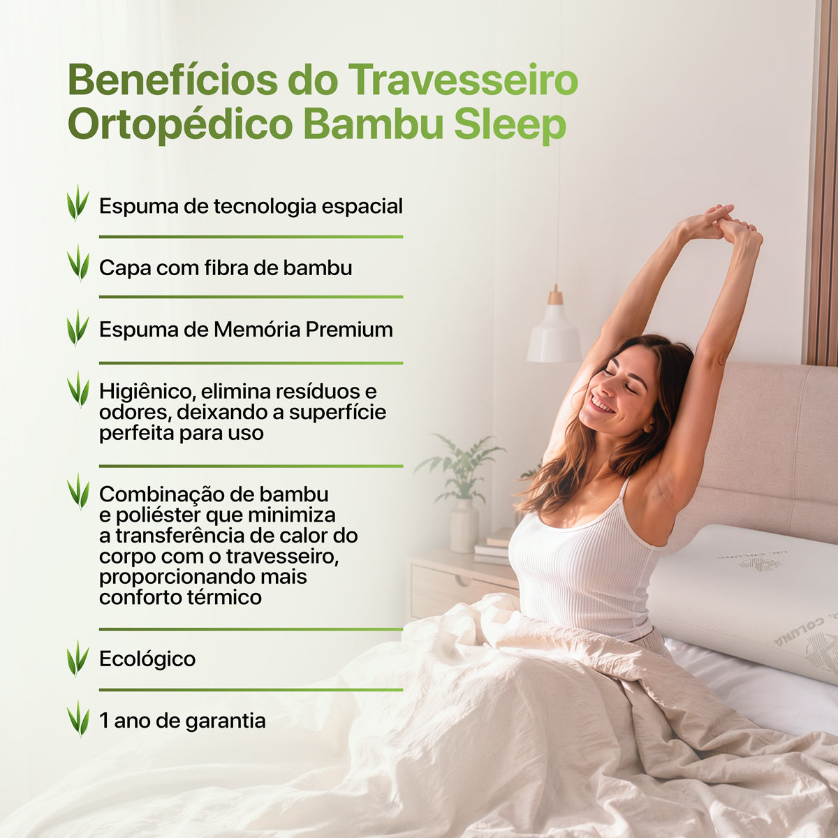 Travesseiro Ortopédico Nasa Bambu Dr. Coluna