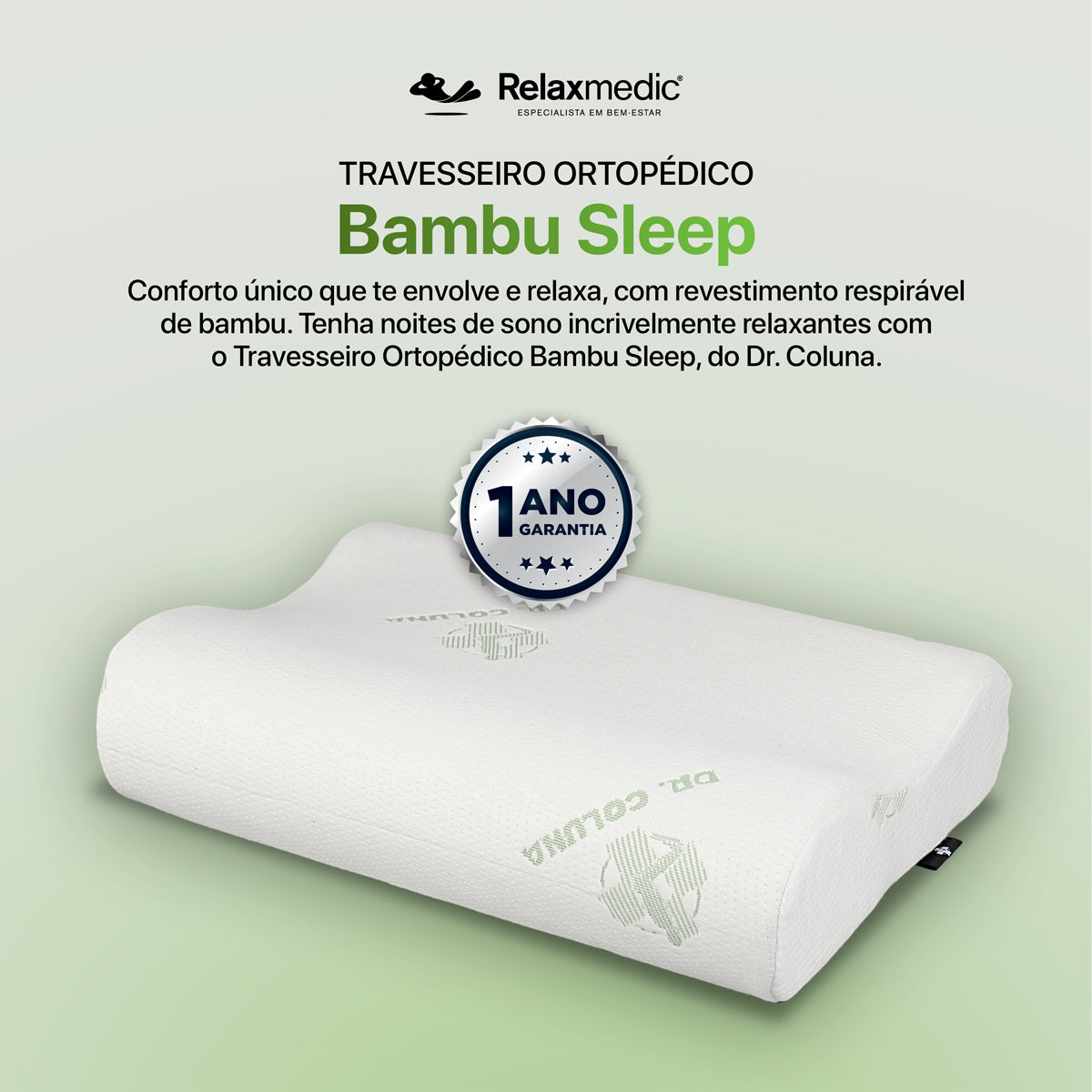 Travesseiro Ortopédico Nasa Bambu Dr. Coluna